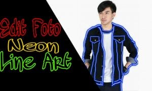 cara Edit Foto Neon Line Art