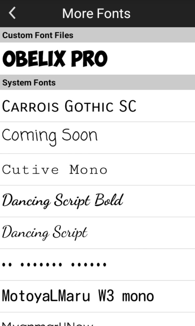 halaman fonts custom