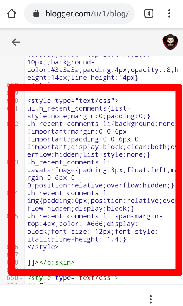style CSS recent comments