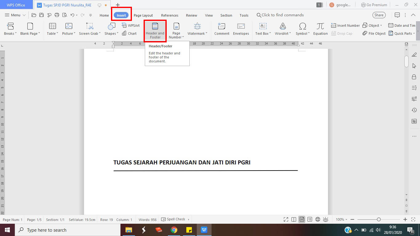 Cara Menyisipkan Gambar pada Footer di Word dengan WPS Office