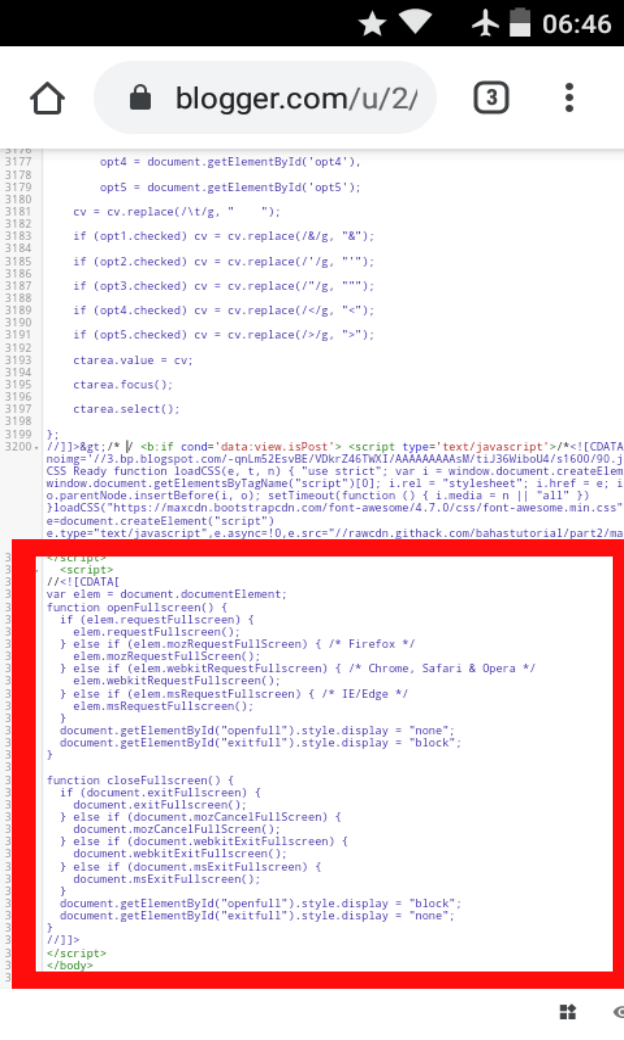 JS kode full screen min