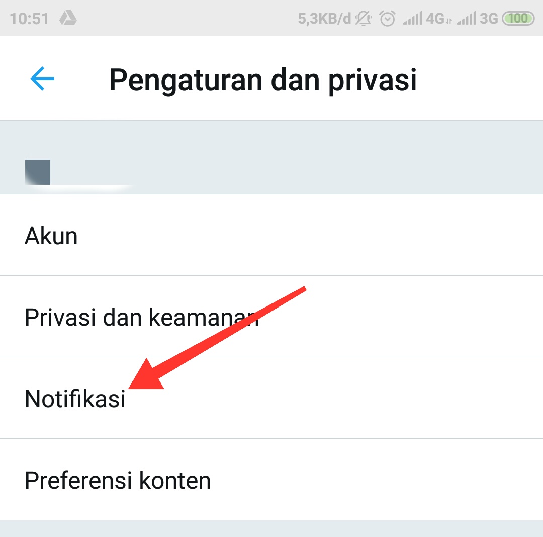 Cara mengatur atau menonaktifkan Notifikasi aplikasi twitter di android
