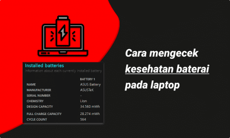 Cara mengecek kesehatan baterai pada laptop