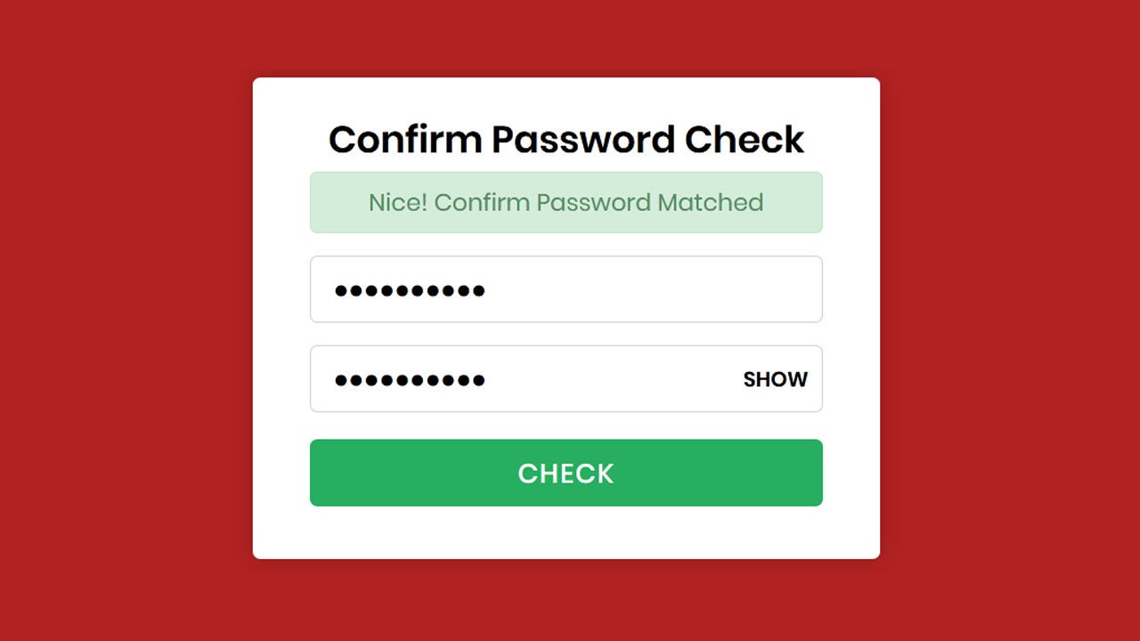 Cara Membuat Confirm Password Check dengan JavaScript