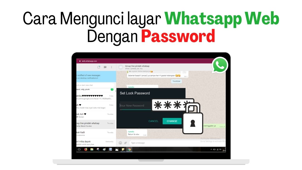 Cara Mengunci layar Whatsapp Web Dengan Password