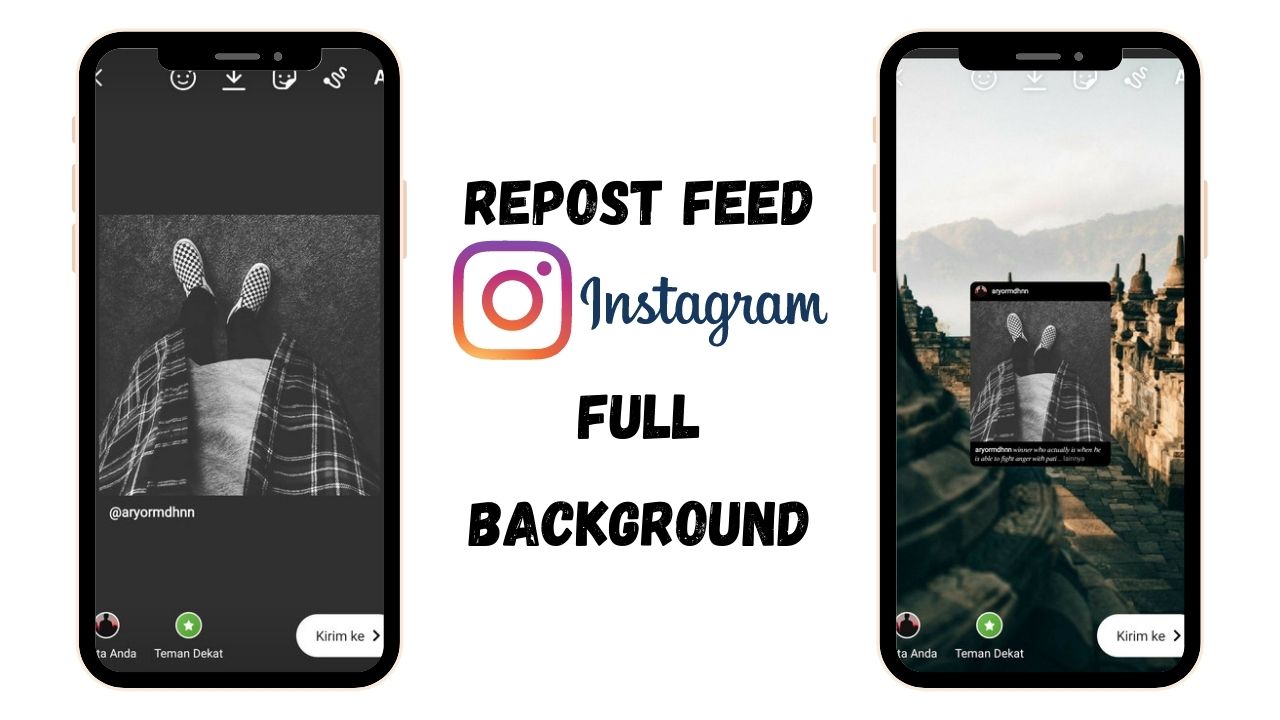 Cara Membuat Repost Feed Instagram Dengan Full background 1