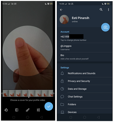 Cara Mengubah Foto Profil Menjadi Video Profil di Telegram