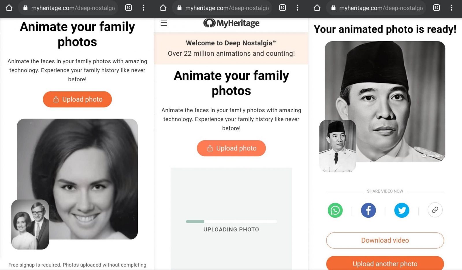 Cara Membuat Foto Menjadi Bergerak Dengan Deepfake MyHeritage 3