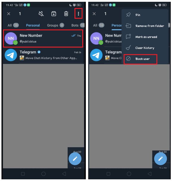 Cara Memblokir Kontak dan Bot di Telegram