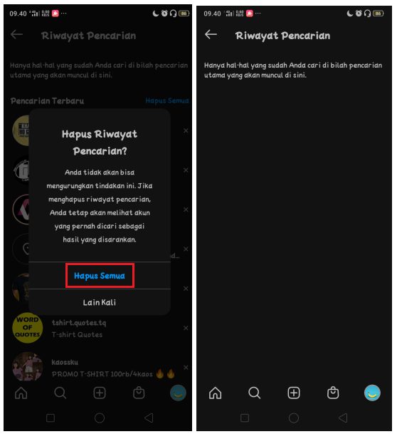 Cara Hapus Riwayat Pencarian Instagram di HP Android