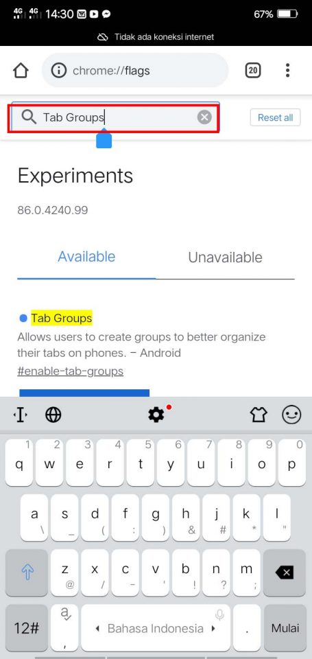 cara mengaktifkan tab group di chrome android