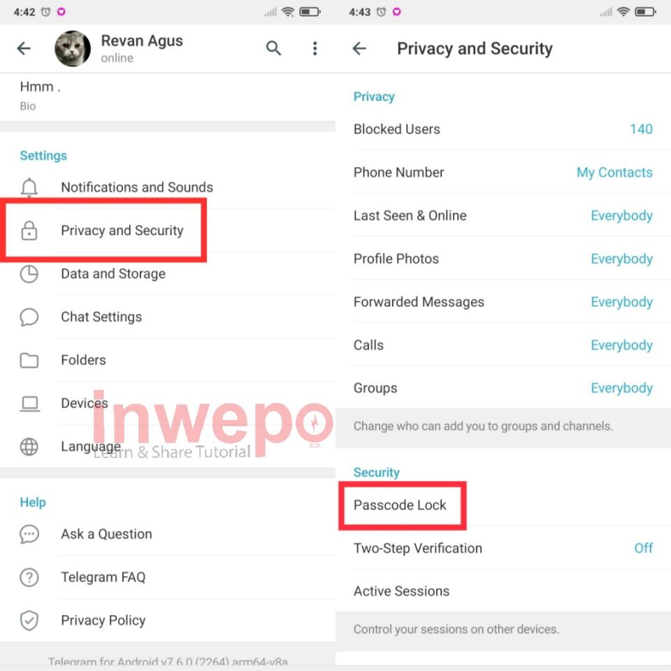 Cara Memasang Passcode di Aplikasi Telegram
