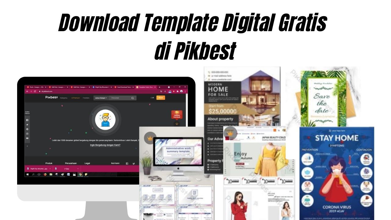 Cara Download Template Digital Gratis di Pikbest