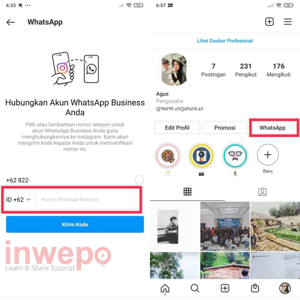 Cara Menambahkan Tombol WhatsApp di Profil Instagram