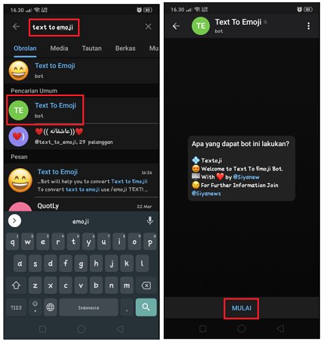 Cara Membuat Emoji Teks dengan Bot di Telegram