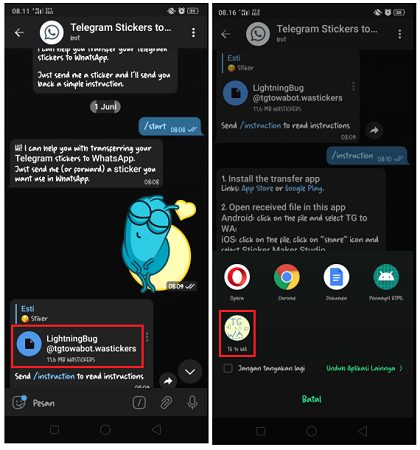 Cara Transfer Stiker Telegram ke WhatsApp