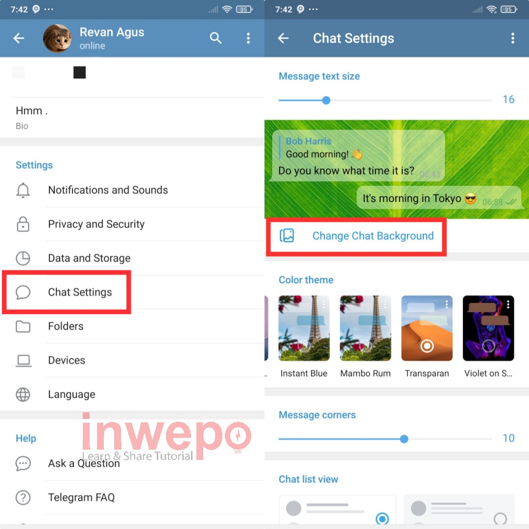 Cara Menggunakan Animasi Background Chat di Telegram