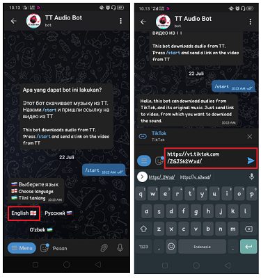 Cara Download Musik Video Tik Tok di Telegram