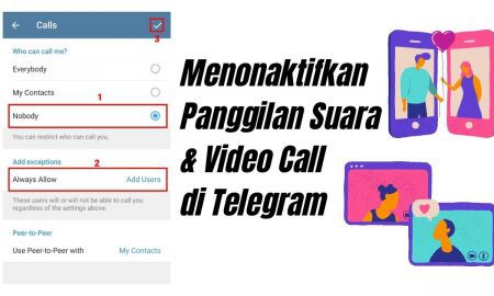 Cara menonaktifkan panggilan suara dan video call di telegram