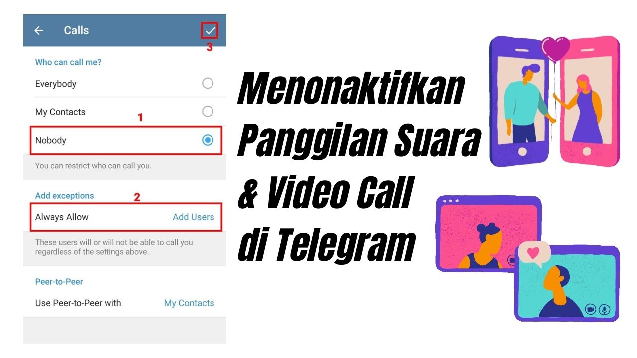 Cara menonaktifkan panggilan suara dan video call di telegram