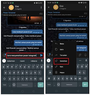 Cara Melihat Semua Pesan Tersemat di Chat Telegram