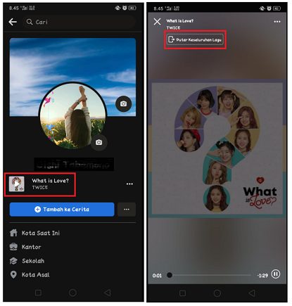 Cara Menampilkan Profile Musik di Facebook Android