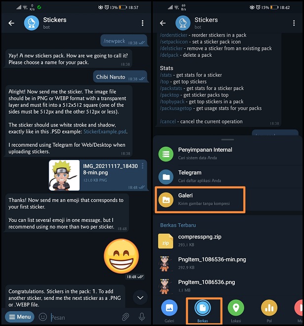 Cara Menambahkan Stiker Anime di Telegram