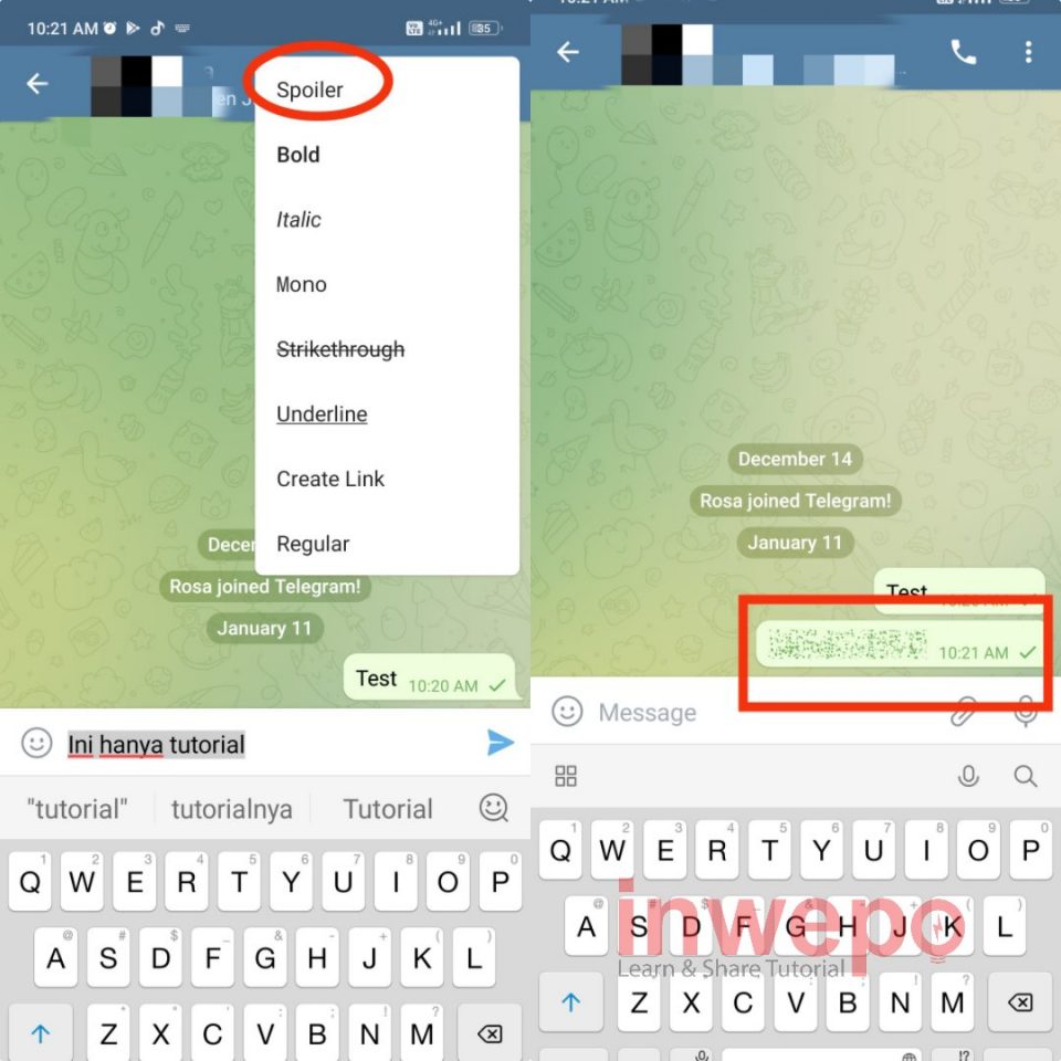 Spoiler Text Telegram