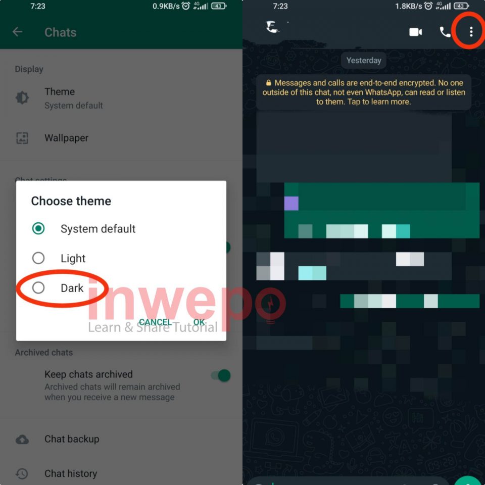 Cara Menggunakan Wallpaper Dimming di WhatsApp 3