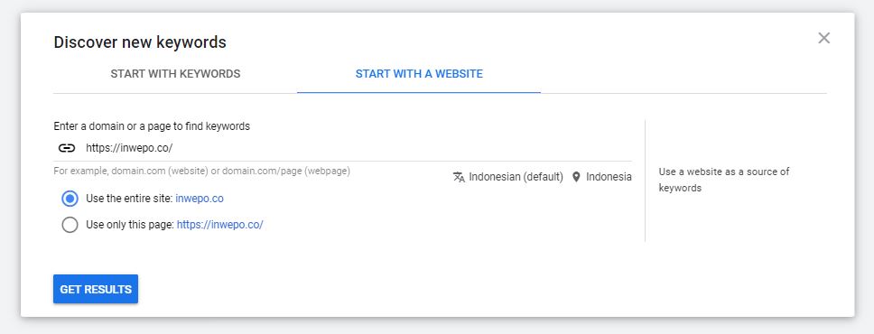 Start with Website