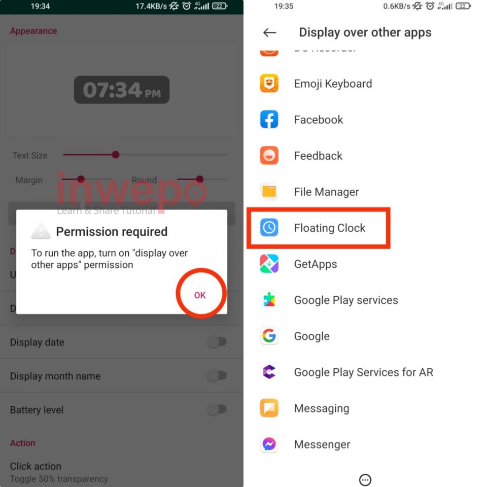 Cara Menambahkan Floating Clock di Android