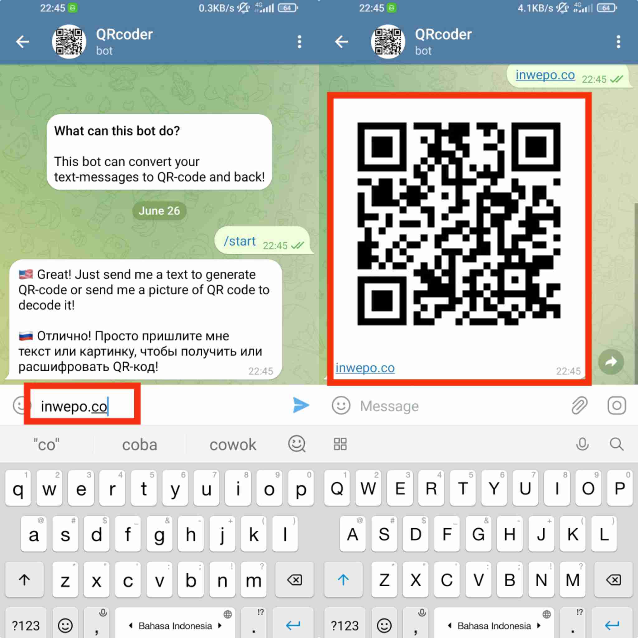 Cara Buat Kode QR dan Scan dengan Telegram 2