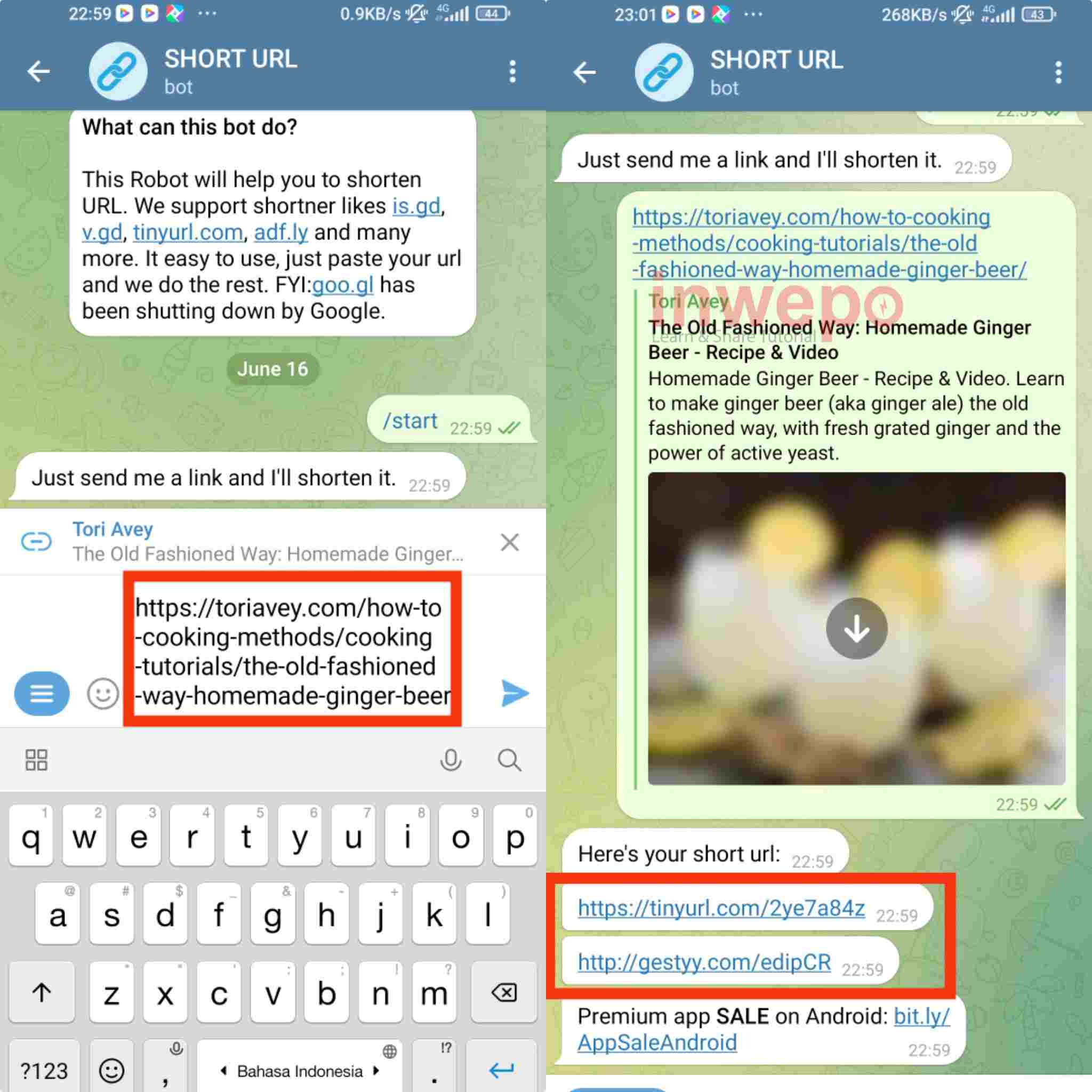 Cara Membuat Short Link dengan Telegram 2