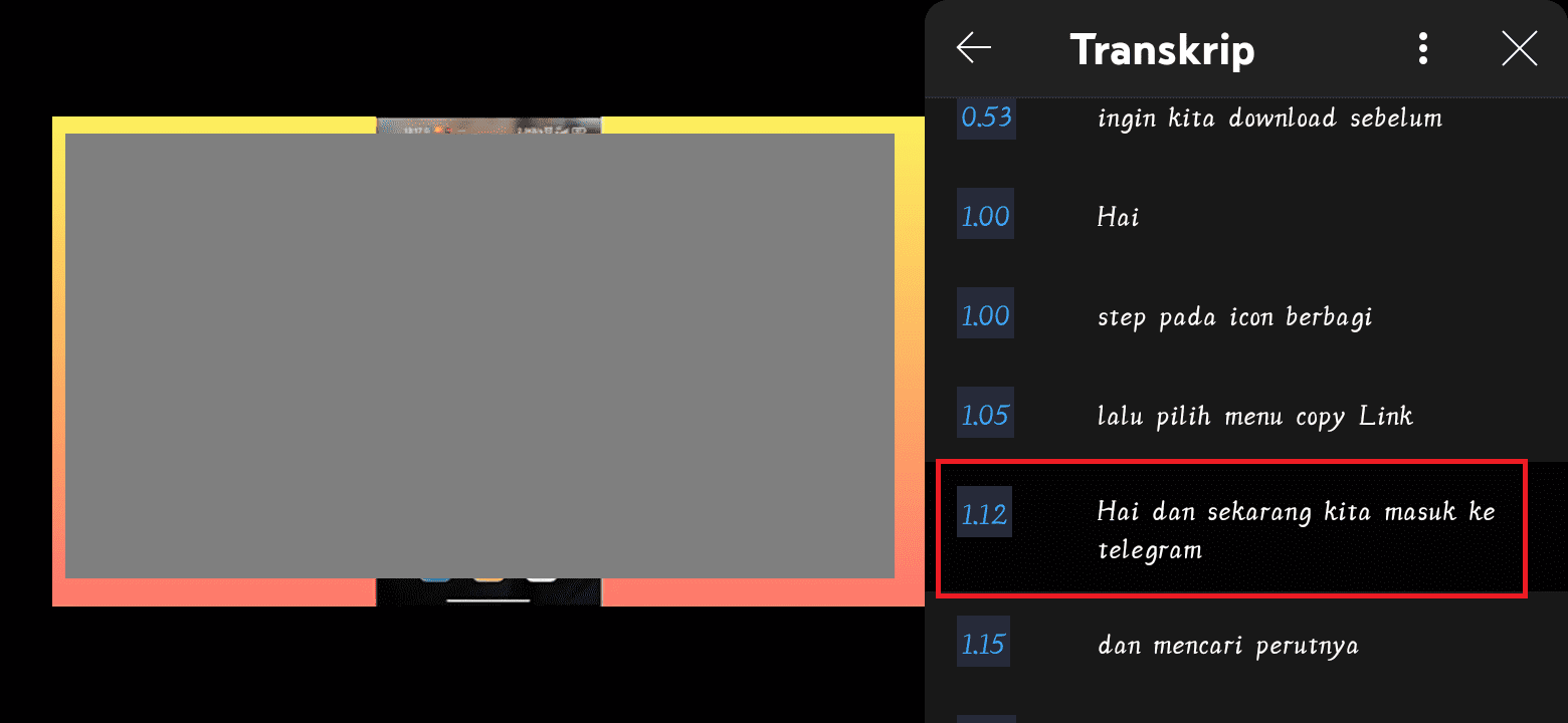 Cara Menggunakan Fitur Teks Transkip di YouTube Android 3