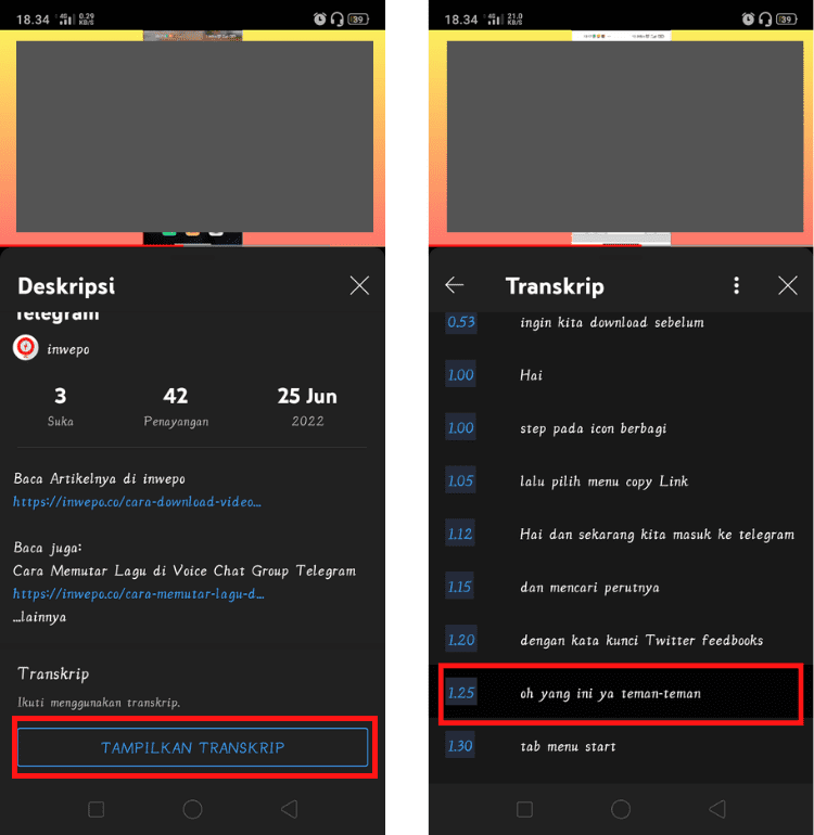 Cara Menggunakan Fitur Teks Transkip di YouTube Android 4