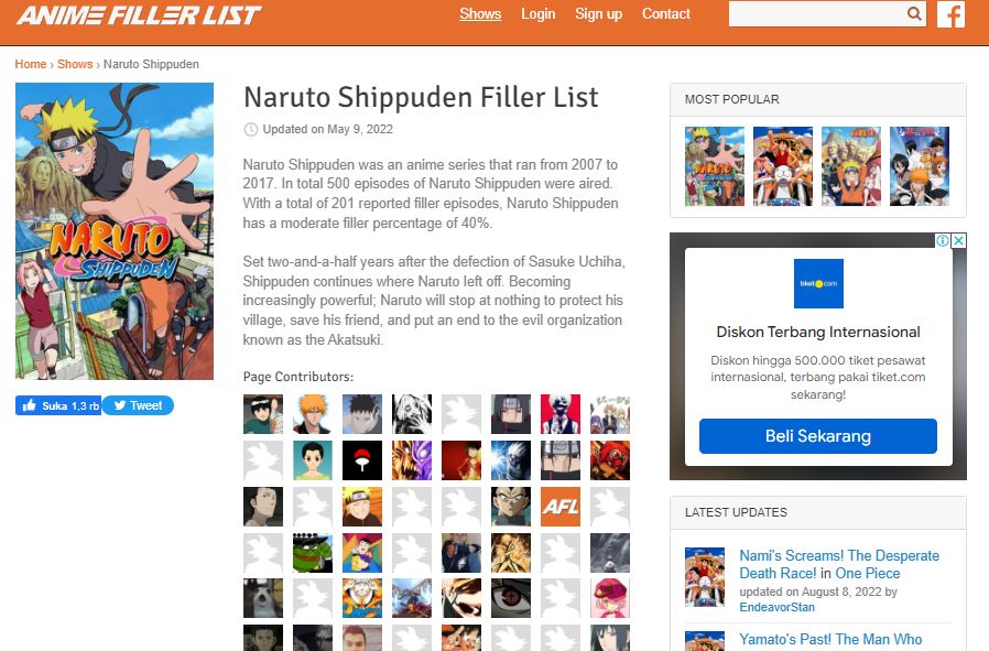 Episode Filler dari Anime Naruto