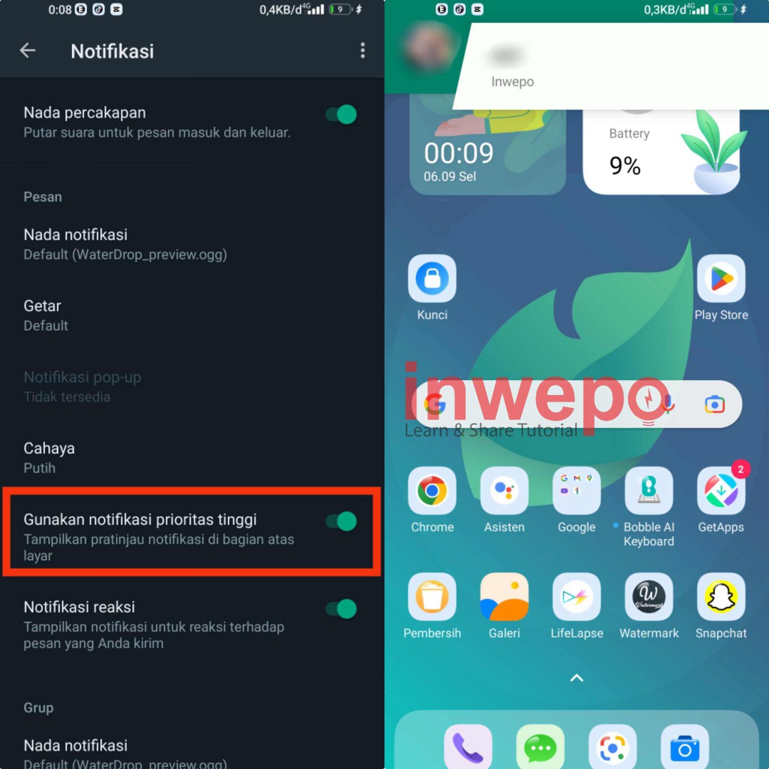 Cara Membuat Custom Pop Up Notifikasi Whatsapp Keren Inwepo