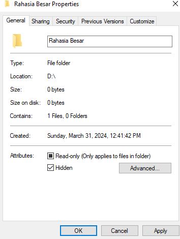 Cara Menyembunyikan Folder dan File